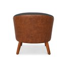 Ver imagem 5 de Poltrona Sala Decorativa Stella Pé Madeira Trapézio Castanho Sintético Pu Nozes/bouclê Grafite D03 -