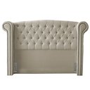 Ver imagem 1 de Cabeceira Cama Box Casal King Size Adelle 195cm Com Frame Linho Bege - Desk Design