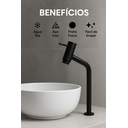 Ver mais imagens de Kit 02 Torneiras com Bica Alta Preto Fosco para Banheiro Água Fria F139