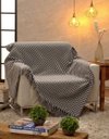 Ver imagem 1 de Manta para Sofá Dupla Face Jacquard Pied de Poule Preto/Branco - 135x200cm