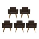 Ver imagem 1 de Kit 5 Poltronas: Elegância e Glamur Absolutos no Salão Marrom