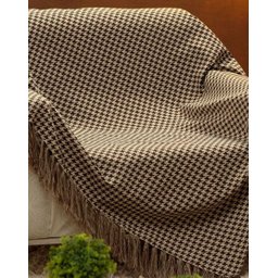 Manta para Sofá Dupla Face Jacquard Pied de Poule Marrom/Bege - 135x150cm - 2