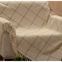 Ver imagem 2 de Manta para Sofá Grid Off White/Preto - 140x150cm