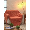 Ver imagem 1 de Manta para Sofá Grid Terra Cota/Off White - 140x200cm