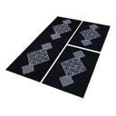 Ver imagem 2 de Jogo Tapete Cozinha Preto Algodão Antiderrapante Kit 3 Peças Maze