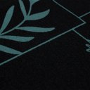 Ver imagem 3 de Jogo Tapete Cozinha Preto Algodão Antiderrapante 3 Peças Folhas