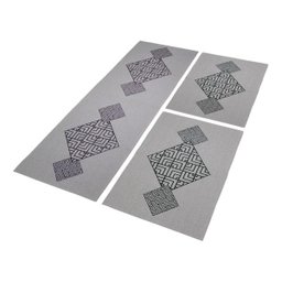 Jogo Tapete Cozinha Areia Algodão Antiderrapante Kit 3 Peças Maze - 2
