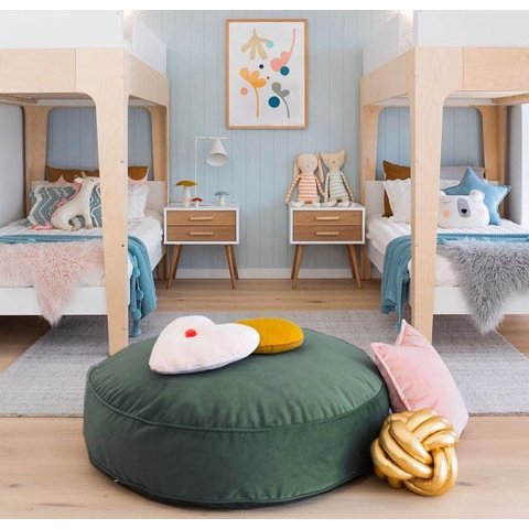 Futton Turco Redondo Veludo Paris Ø70cm Verde