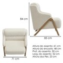 Ver imagem 3 de Poltrona Decorativa Madri Pes Madeira Boucle Tce 1010 Moll