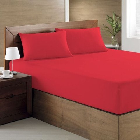 Jogo de Cama Queen Basic 3 Peças Vermelho