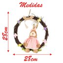Ver imagem 3 de Guirlanda Coelha de Páscoa em Palha Decoração Enfeite 28cm