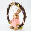 Ver imagem 4 de Guirlanda Coelha de Páscoa em Palha Decoração Enfeite 28cm