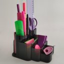 Ver imagem 5 de Porta Canetas E Objetos Com 7 Divisórias Organizador De Mesa Escritório Fumê Dellocolor