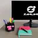 Ver imagem 2 de Porta Canetas E Objetos Com 7 Divisórias Organizador De Mesa Escritório Fumê Dellocolor