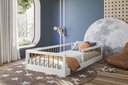Ver imagem 1 de Cama Montessoriana Infantil Berço Grade de Proteção Quarto da Criança com Colchão Cor Branco/nature
