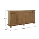 Ver imagem 7 de Conjunto Rubi: Cristaleira, Balcão 4 Portas, Mesa 2 Bancos 2 Cadeiras Freijó Madeira Pinus - Finestr