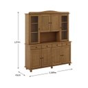 Ver imagem 2 de Conjunto Rubi: Cristaleira, Balcão 4 Portas, Mesa 2 Bancos 2 Cadeiras Freijó Madeira Pinus - Finestr
