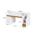 Ver imagem 4 de Cama Juvenil com Estação de Trabalho 230cm Branco/Carvalho - Completa Móveis