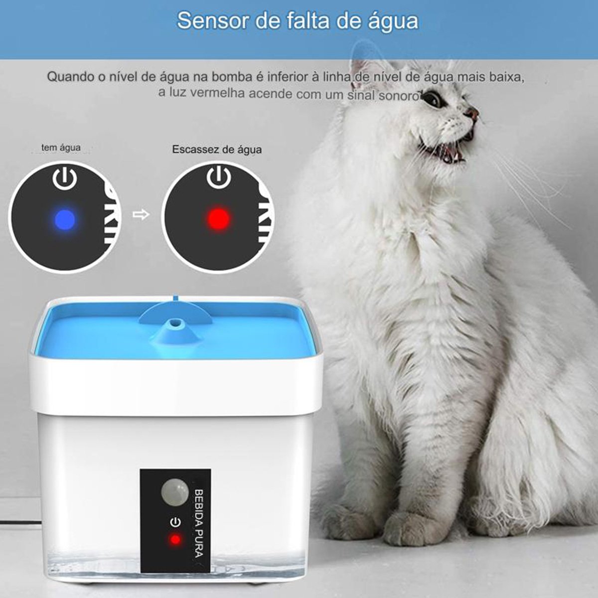 Fonte Agua Bebedouro Automatico Sensor Pet Cachorro Gato Animais Estimaçao 1,5 Litros Filtro Limpeza - 10