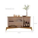 Ver imagem 3 de Aparador Buffet Genova 3 Portas 144cm Off White Nature Bechara Móveis
