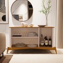 Ver imagem 2 de Aparador Buffet Genova 3 Portas 144cm Off White Nature Bechara Móveis