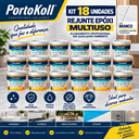 Ver imagem 1 de Kit 18 Rejunte Multiuso Epóxi Branco Porto Koll 1kg