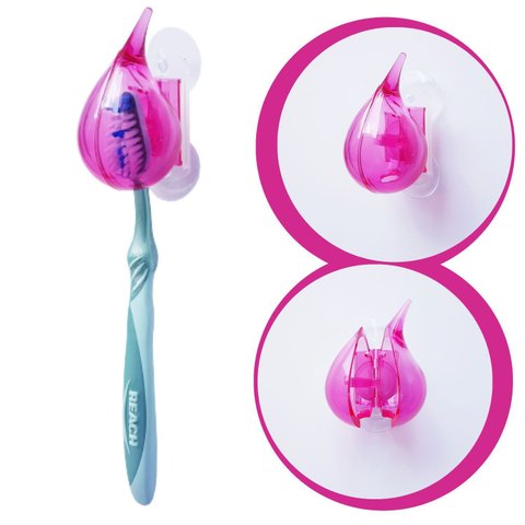 Kit 4 Suporte Organizador Dispenser Porta Escova de Dente:rosa