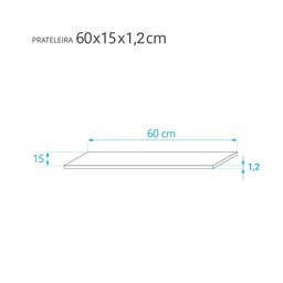 Prateleira Branca MDF 60 x 15cm Suporte Invisível - 3