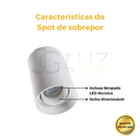 Ver imagem 2 de Kit 14 Spot Sobrepor Redondo Direcionável + 14 Lâmpada Mr16 - Branco - Bco Quente 3000k