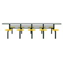 Ver imagem 2 de Mesa para Refeitório Fixa 10 Lugares MDP Branco de 25 mm - Assento Amarelo - 50105