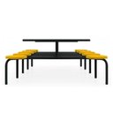 Ver imagem 3 de Mesa para Refeitório Fixa 10 Lugares MDP Branco de 25 mm - Assento Amarelo - 50105