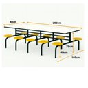 Ver imagem 7 de Mesa para Refeitório Fixa 10 Lugares MDP Branco de 25 mm - Assento Amarelo - 50105