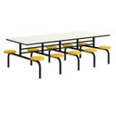 Ver imagem 4 de Mesa para Refeitório Fixa 10 Lugares MDP Branco de 25 mm - Assento Amarelo - 50105