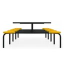 Ver imagem 3 de Mesa para Refeitório Fixa 10 Lugares Mdp Branco de 25 Mm - Assento Amarelo - 50105