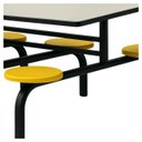 Ver imagem 5 de Mesa para Refeitório Fixa 10 Lugares MDP Branco de 25 mm - Assento Amarelo - 50105