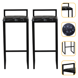 Kit 2 Banqueta Quadrada Preta para Balcão Ilha Cozinha Gourmet Bancada Piscina Bares Àrea de Lazer - 1