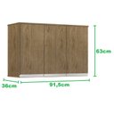 Ver imagem 2 de Armário/Aéreo Módulo 3 Portas VALEN Cor Amêndoa PASSE BEM