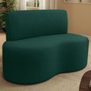 Ver imagem 1 de Sofá 2 Lugares 140cm Orgânico para Sala de Estar Living Larissa L02 Bouclê Verde - Lyam Decor