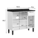 Ver imagem 3 de Cozinha Completa de Aço com Balcão 3 Portas e Armário Aéreo Triplo Multipla Bertolini Branco