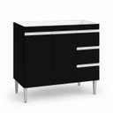 Ver imagem 6 de Balcão Gabinete de Pia 100 cm 2 Portas Andréia sem Tampo - AJL Móveis:Preto