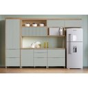 Ver imagem 1 de Cozinha Modulada Completa Marquesa 6 Peças (3aéreos+2balcões+1paneleiro) C6p86 Nature/verde -