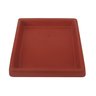 Prato Base Quadrado Vaso de Planta Polietileno 21cm Vermelho - 1