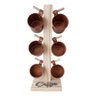 Kit Jogo 6 Xícara Cobre Café Suporte Madeira Mesa Cozinha - 1