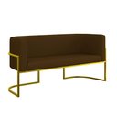 Ver imagem 1 de Sofá Namoradeira Corino 2 Lugares Moderna Base Metal Gold Marrom