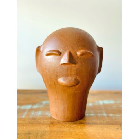 Escultura Cabeça em Cerâmica M. Mestre Cida Lima. Escultura em Cerâmica Artesanal. Arte Brasileira