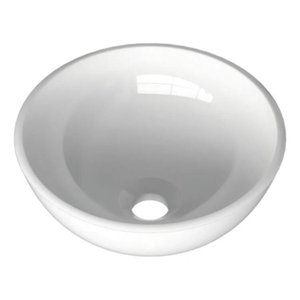 Cuba Apoio Sobrepor Base Banheiro Redonda Lavabo 35cm Baixa Branco