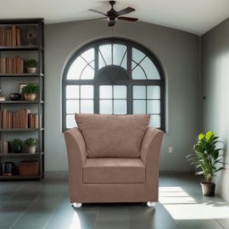 Poltrona Decorativa para Sala e Quarto Lisboa Suede - 1