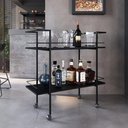 Ver imagem 1 de Carrinho Bar Industrial 2 Prateleiras 90cm Artho Preto Z54 - Mpozenato