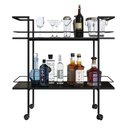 Ver imagem 3 de Carrinho Bar Industrial 2 Prateleiras 90cm Artho Preto Z54 - Mpozenato