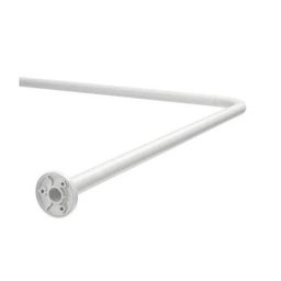 Porta Cortina Banheiro Box Varão Tubo Curvo de Aço em L 1x1m - 1